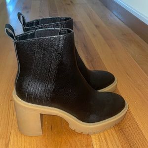 Dolce vita black caster block heel booties